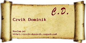Czvik Dominik névjegykártya